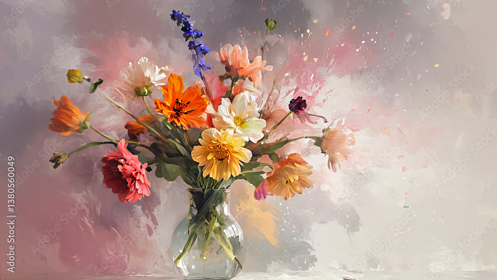 impressionist painting of flowers in vase impressionist painting of flowers in vase
