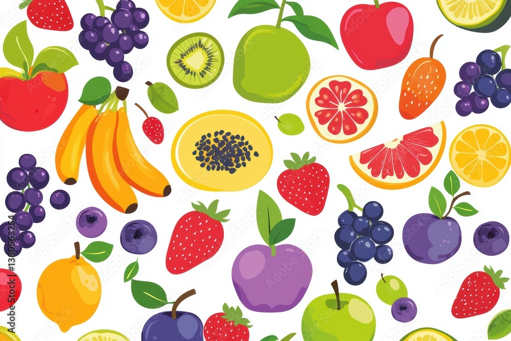 Colorful Fruit Pattern A Vibrant Collection of Fresh Produce Colorful Fruit Pattern A Vibrant Collection of Fresh Produce