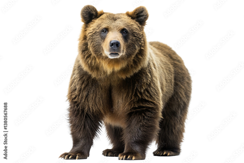 Fototapeta premium brown bear ursus arctos standing on transparent background