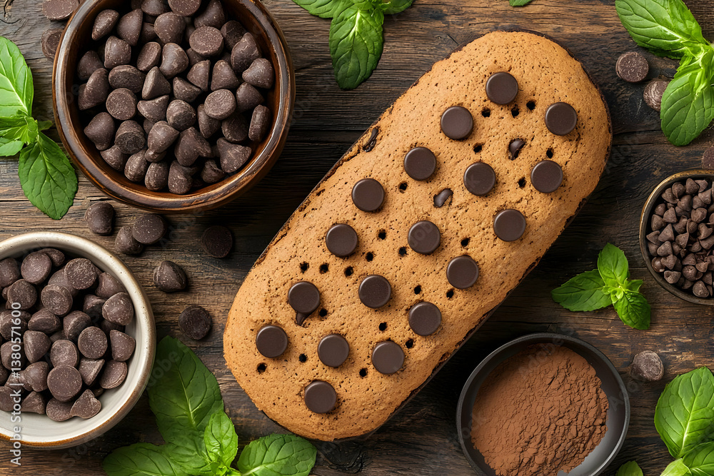 Chocolate Mint Loaf Cake Baking Ingredients Chocolate Mint Loaf Cake Baking Ingredients