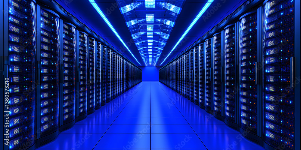 Server room interior view Server room interior view