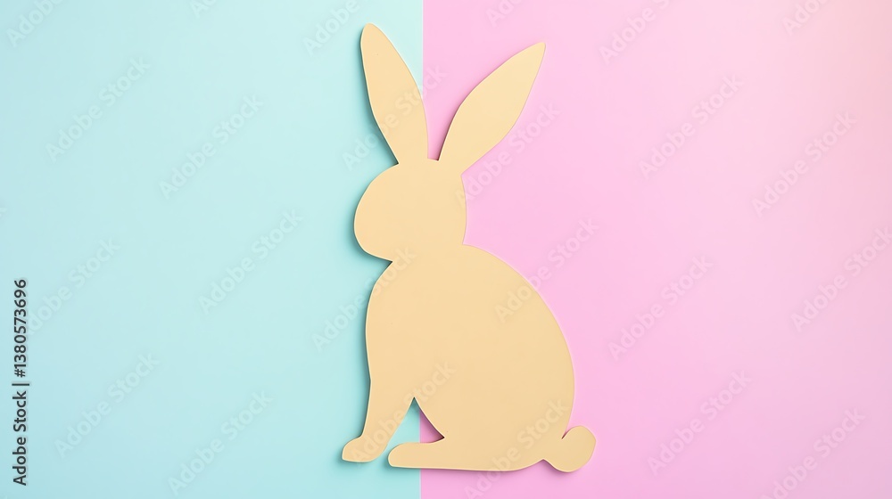 Fototapeta premium Silhouette of a paper rabbit against