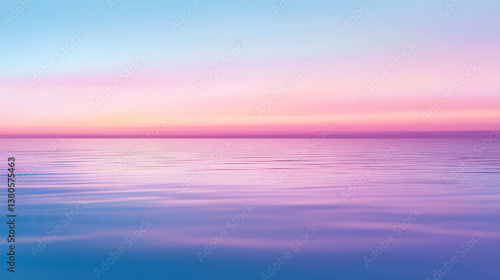 Dreamy pink and blue gradient water and sky Dreamy pink and blue gradient water and sky
