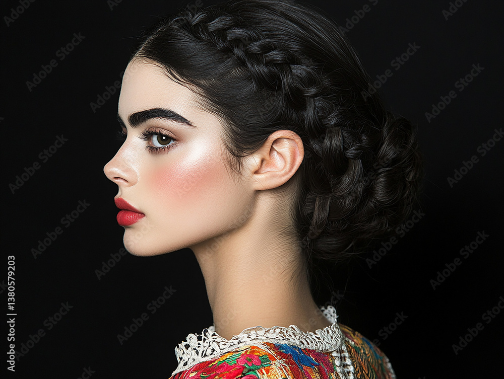 Fototapeta premium Women with braids, beauty hairstyle design