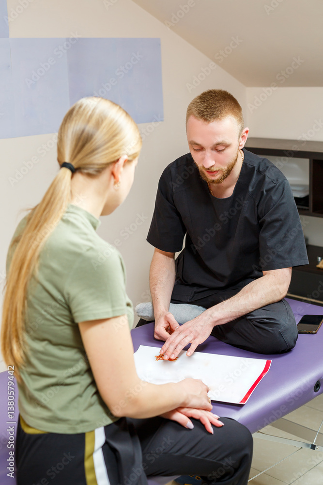 A Professional Consultation at a Wellness Center encourages dialogue between Therapist and Client, focusing on Health and Personal Wellbeing through diverse therapeutic techniques
