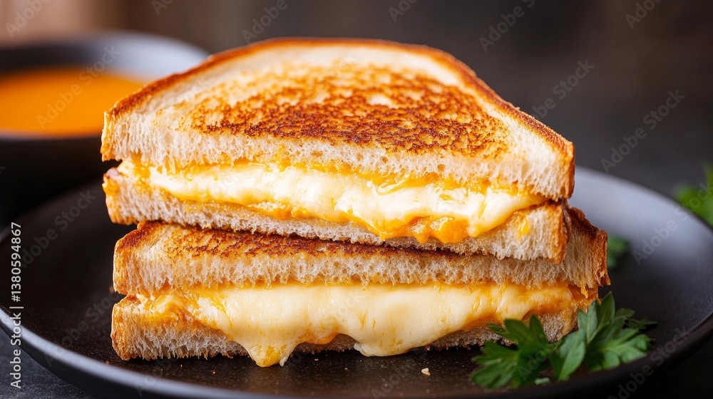 Gooey Grilled Cheese Sandwich Melted Cheese Toasted Bread Gooey Grilled Cheese Sandwich Melted Cheese Toasted Bread