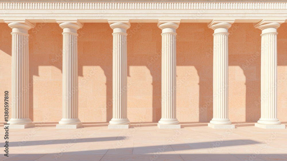Fototapeta premium Classic Columns Grecian Architecture Temple Facade Stone Pillars Ancient Design