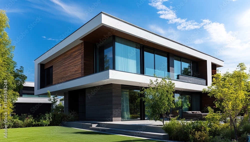 Modern House Design: Sleek Architecture with Expansive Windows and Luxurious Outdoor Space, Showcasing Contemporary Style Modern House Design: Sleek Architecture with Expansive Windows and Luxurious Outdoor Space, Showcasing Contemporary Style