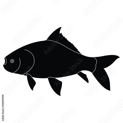  katla fish, vector, silhouette, catla fish natural water asin carf.eps, katla fish, vector, silhouette, catla fish natural water asin carf 