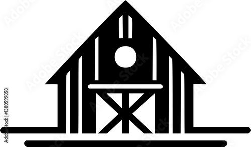 Barn farm house field building village vector country illustration harvest farming home