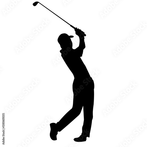 silhouette of golf player
