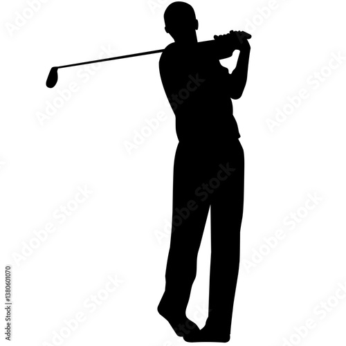 silhouette of golfer hitting golf ball