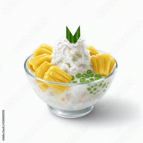 Es teler is an Indonesian chilled fruit mix made with avocado young coconut jackfruit durian jelly and milk