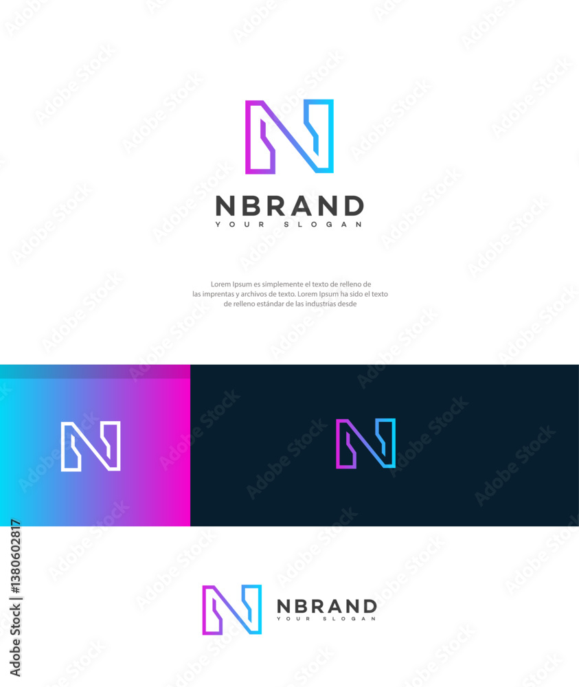 Modern N Letter Logo Design for Tech Brand Identity Modern N Letter Logo Design for Tech Brand Identity