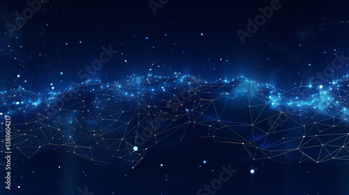 Digital space blockchain design in navy blue, perfect for wallpapers, display banners, and presentations.


