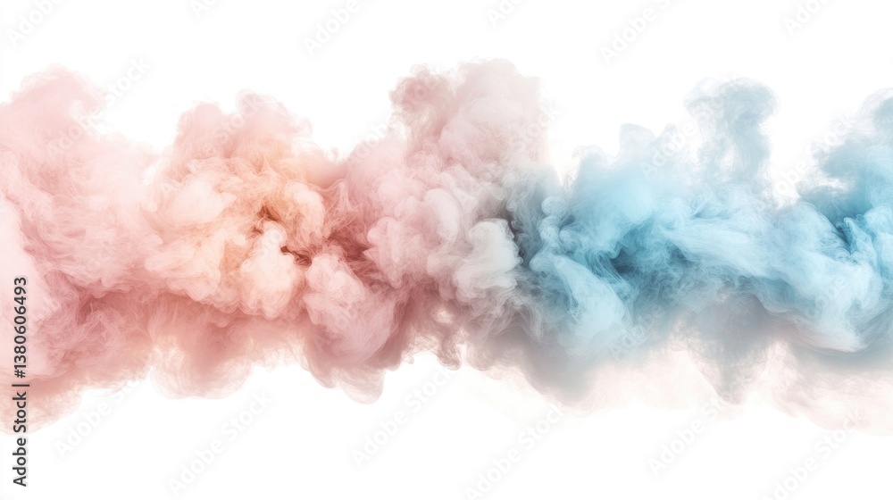 Fototapeta premium Colorful smoke cloud on a white background