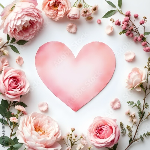 Watercolor floral Valentine’s card