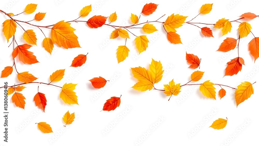 Fototapeta premium Autumn Leaves Garland