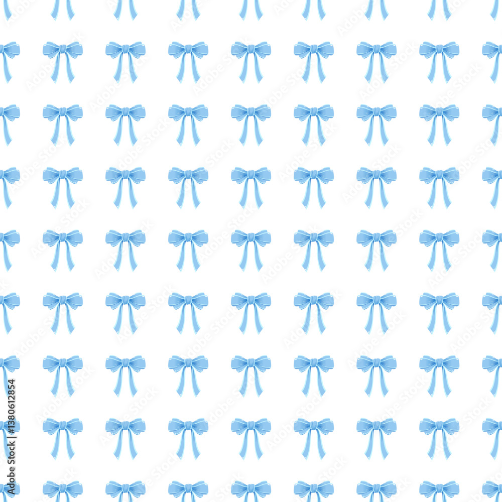 Blue bows ribbon seamless pattern Blue bows ribbon seamless pattern