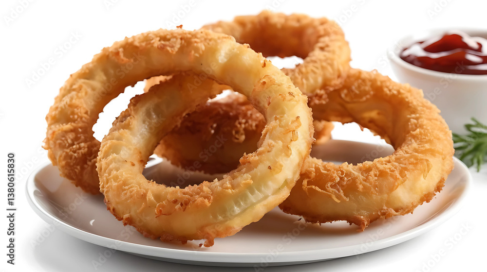 Delicious Onion Rings with nice closeup presentation, white transparent background
Delicious Onion Rings with nice closeup presentation, white transparent background