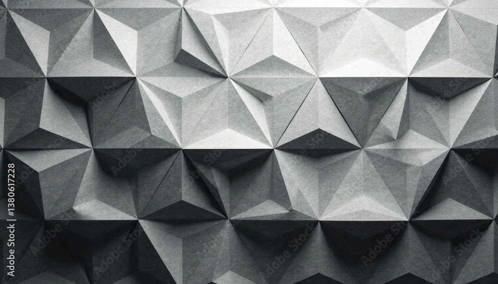 Fototapeta premium Subtle grayscale triangles forming a complex grid, subtle, elegant, line