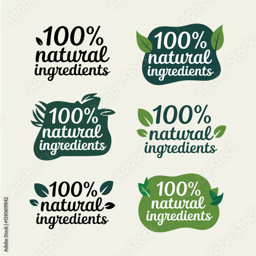 100% Natural Ingredients – Handwritten Style Label Collection