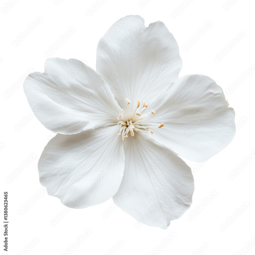 White delicate flower blossom isolated on white and transparent background White delicate flower blossom isolated on white and transparent background