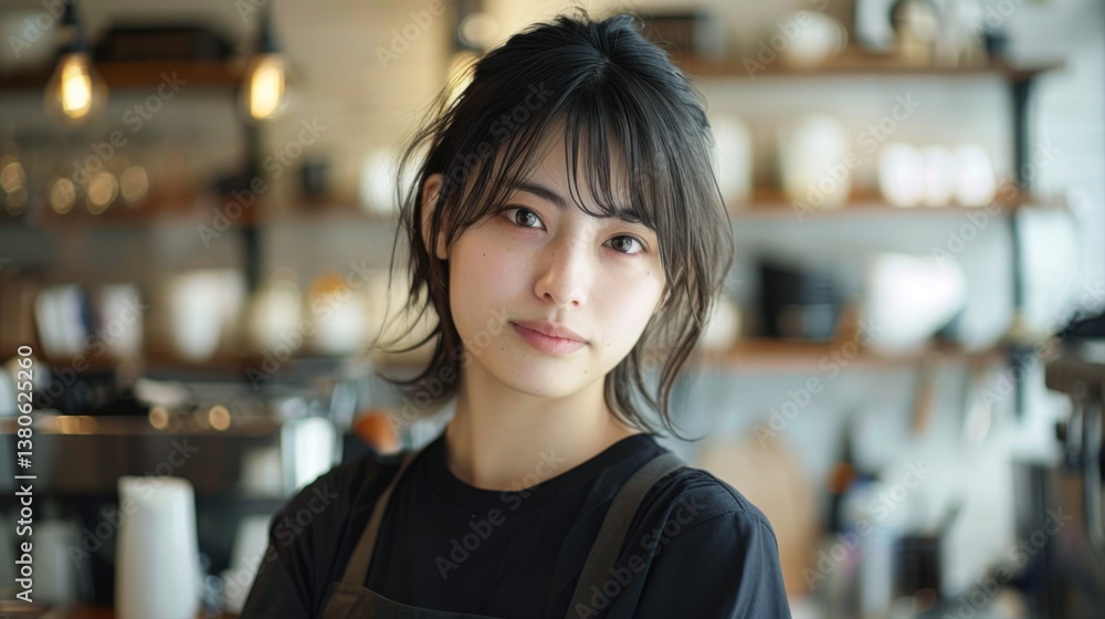 カフェ店員の女性 カフェ店員の女性