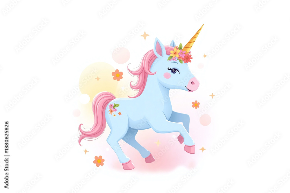 drawing of a unicorn with a flower crown on its head drawing of a unicorn with a flower crown on its head