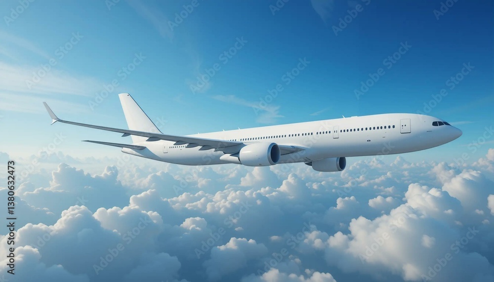 Fototapeta premium totally white aircraft for design application