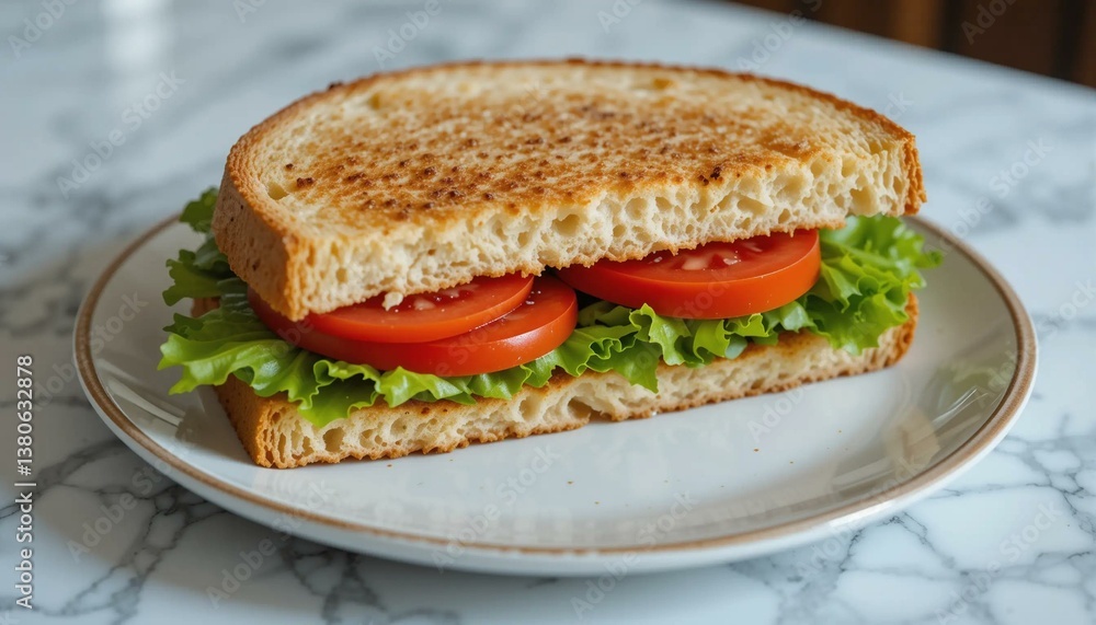 Fresh Sandwich With Tomato And Lettuce Fresh Sandwich With Tomato And Lettuce