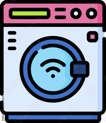 washing machine Illustration on a white background.
