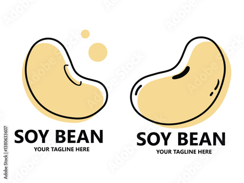 Soy bean logo healthy food vector design 2