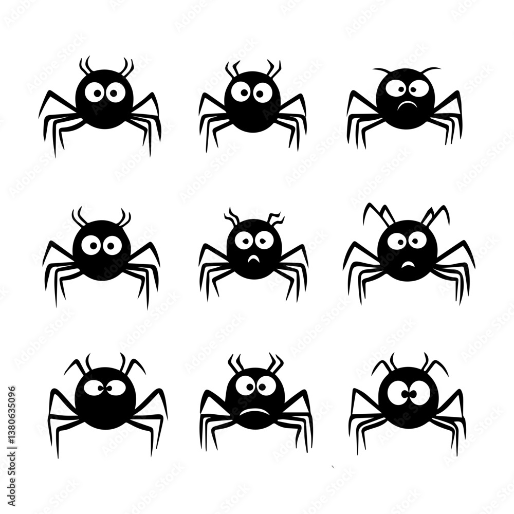 Fototapeta premium Vector illustration of spider isolated on white background.