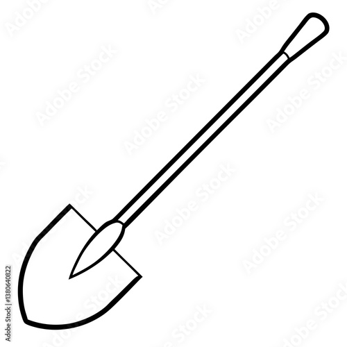 Garden hoe resting on the ground