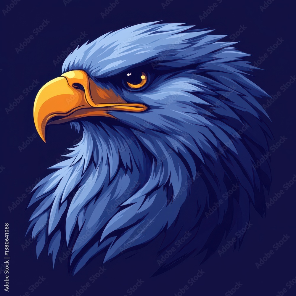 Bold eagle portrait showcasing intricate details and striking colors against a dark background Bold eagle portrait showcasing intricate details and striking colors against a dark background