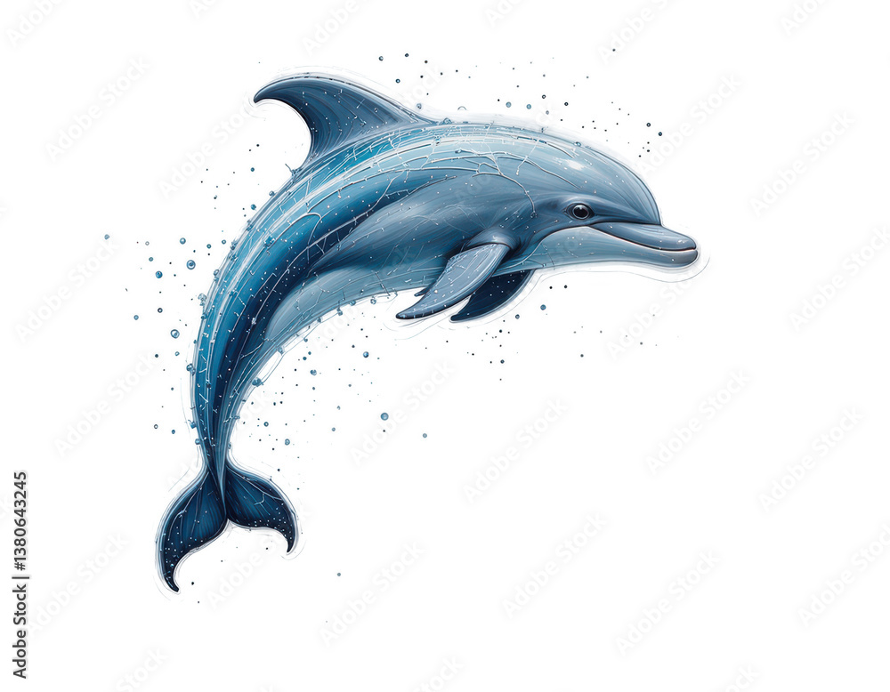 custom made wallpaper toronto digitaldolphin jumping in water cartoon, on transparent background png