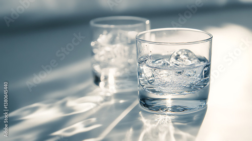 Wallpaper Mural Three glasses with refreshing water with bubbles Torontodigital.ca