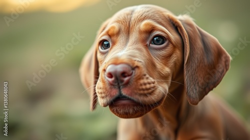 Wallpaper Mural Hungarian Vizsla Puppy Close-up, Adorable Canine Portrait Torontodigital.ca