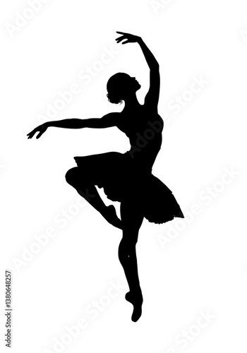 Silhouette of a dancing ballerina - vector icon