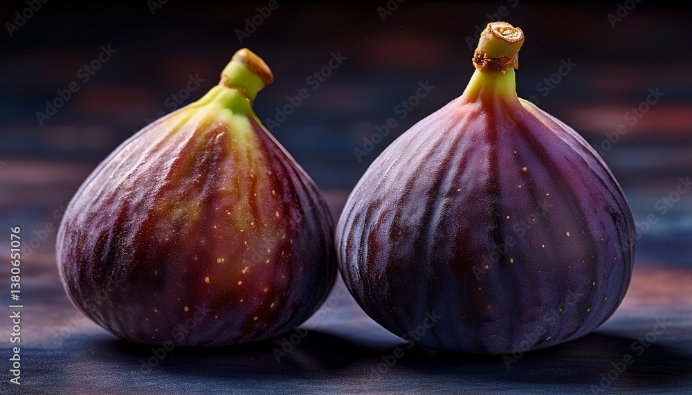 Fototapeta premium close up view of figs showing textured skin and natural color variations