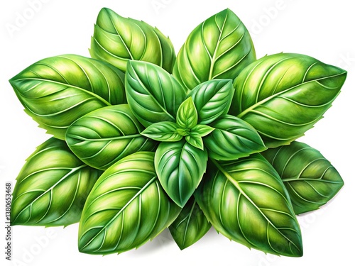 Basil Illustration, Fresh Herb Art