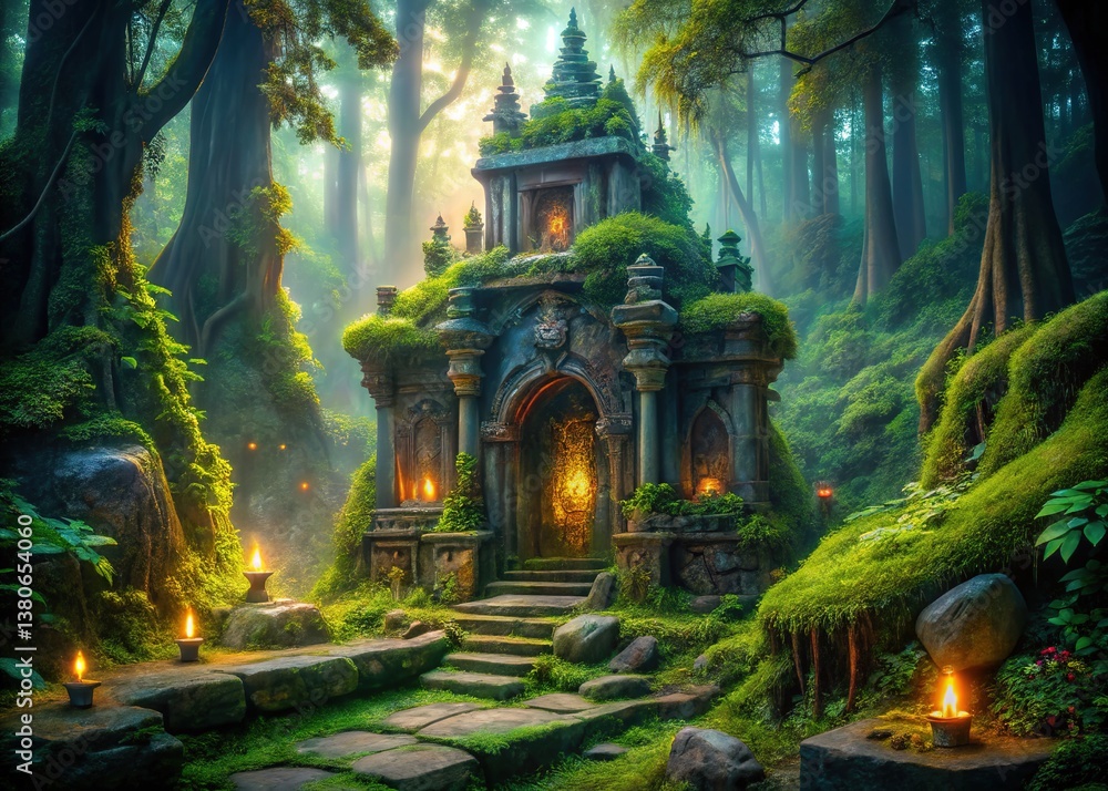 Fototapeta premium Ancient Shrine Fantasy - Mystical Ruins