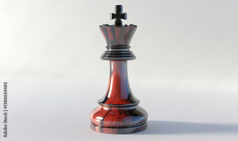 Red wooden chess queen on white background, strategy concept Red wooden chess queen on white background, strategy concept