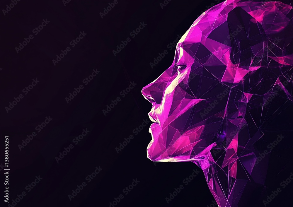 Abstract face, polygonal art Abstract face, polygonal art