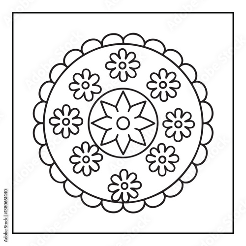 Mandala, mandala coloring book, mandala coloring pages, bold & easy coloring pages, line art, black and white, illustration, mandala abstract, mandala background, mandala shapes, mandala painting