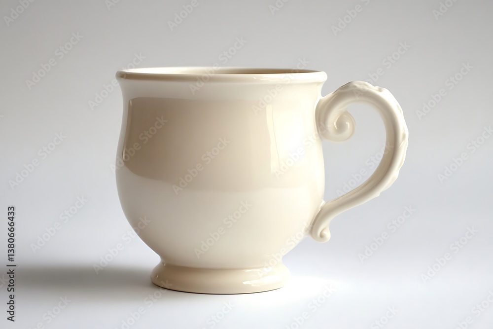 Elegant ivory mug with a gracefully curved handle perfect for enjoying your favorite warm beverage. Elegant ivory mug with a gracefully curved handle perfect for enjoying your favorite warm beverage.