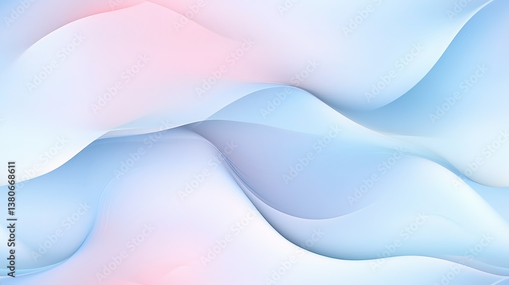 Fototapeta premium Soft blue and pink smooth fluid gradient background, wavy abstract texture seamless looping pattern, futuristic and elegant backdrop for projects on technology, innovation and creativity