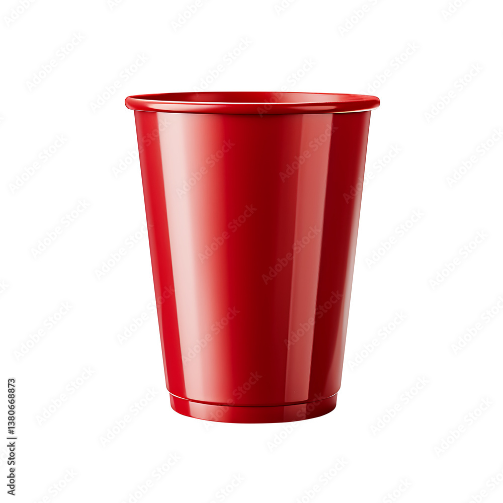 Single Red Plastic Drinking Cup isolated on transparent background Single Red Plastic Drinking Cup isolated on transparent background