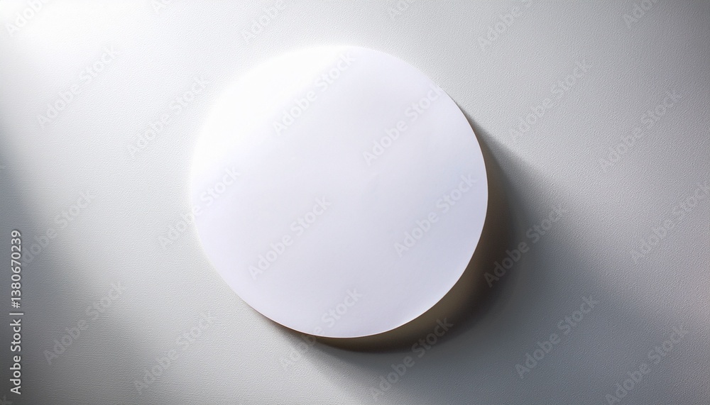 blank round sticker glued to the white wall abstract mock up design abstract template banner blank round sticker glued to the white wall abstract mock up design abstract template banner